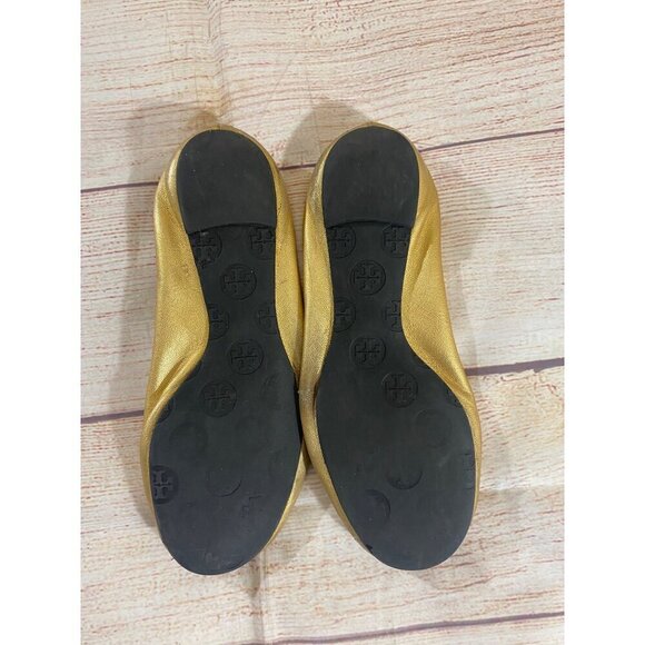 Tory Burch Women's Designer Gold Classic Designer Ballet Flats - 6.5 - Picture 8 of 12